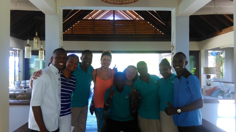 The amazing team at Canoe Cove Emma and Noreen with the team at Canoe cove villa