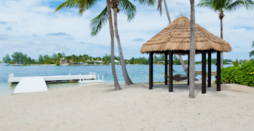 The beach hut at Treasure Cove, Rum Point in The Cayman islands